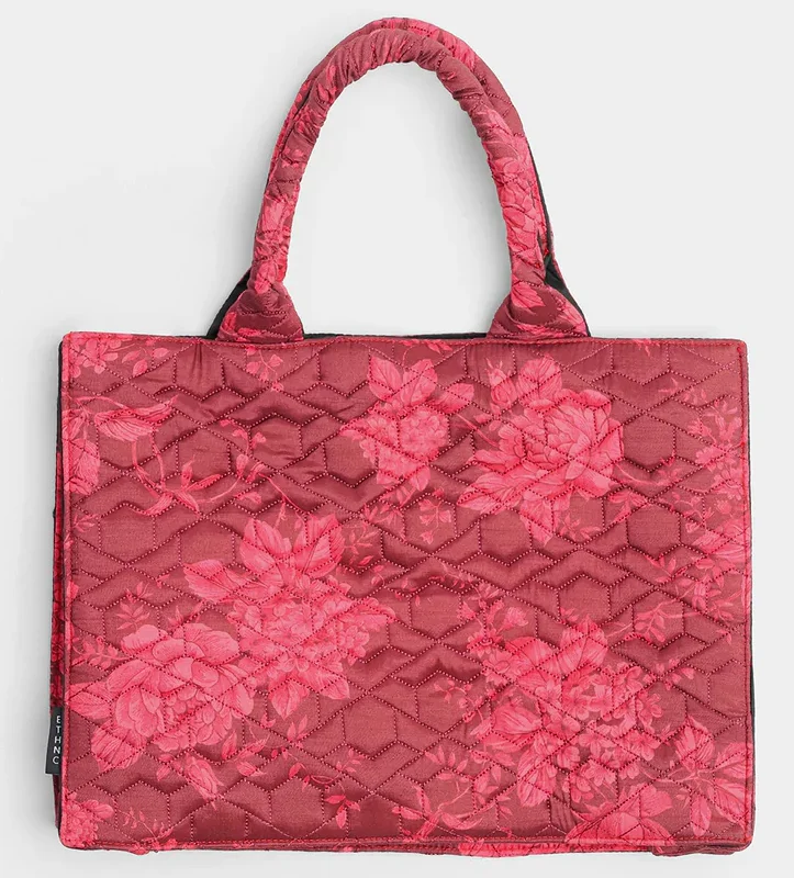 Artistic Flower Print Handbag - Image 3